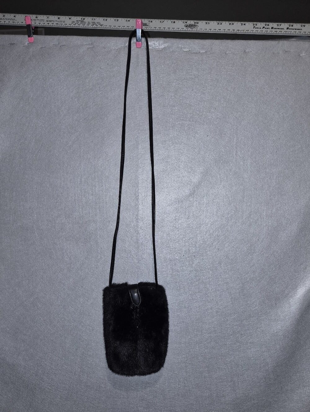 Rebecca Minkoff Black Faux-Fur Mini Crossbody Bag